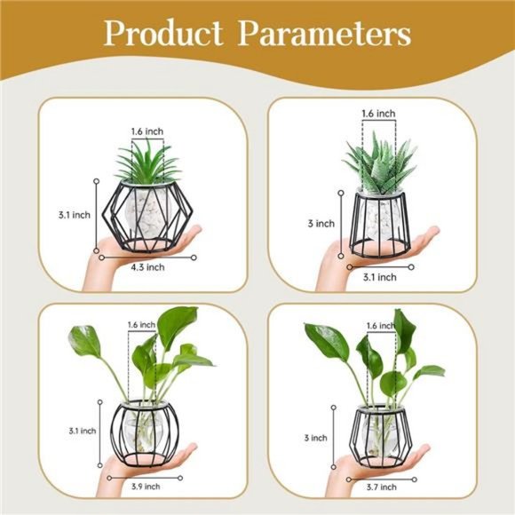 4pcs Plant Stations with Metal Stand Glass Bulb Vases Set for Hydroponics Plants - Picture 5 of 7